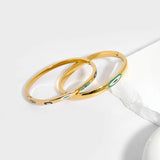 Enamel Evil Eye Stainless Steel Bracelet Waterproof 60mm PVD 18K Real