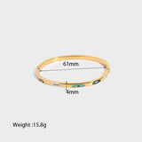 Enamel Evil Eye Stainless Steel Bracelet Waterproof 60mm PVD 18K Real