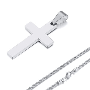 Waterproof Men's Cross Necklace Rope Chain
