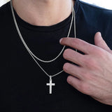 Waterproof Men's Cross Necklace Rope Chain