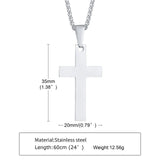 Waterproof Men's Cross Necklace Rope Chain