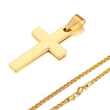 Waterproof Men's Cross Necklace Rope Chain