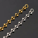 Waterproof Flower Stainless Steel Necklace Double Bead Chain Vintage Choker