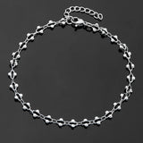 Waterproof Flower Stainless Steel Necklace Double Bead Chain Vintage Choker