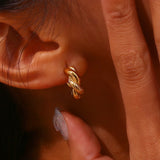 Twisted Chunky Round Hoop Earrings, 18K Plated, Waterproof, Hypoallergenic