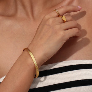 Waterproof Hypoallergenic Stainless Steel Plated Jewelry Cuff Bangles Bracelets