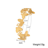 Waterproof Butterfly Opening Bangle 18K Plated Stainless Steel Bracelet