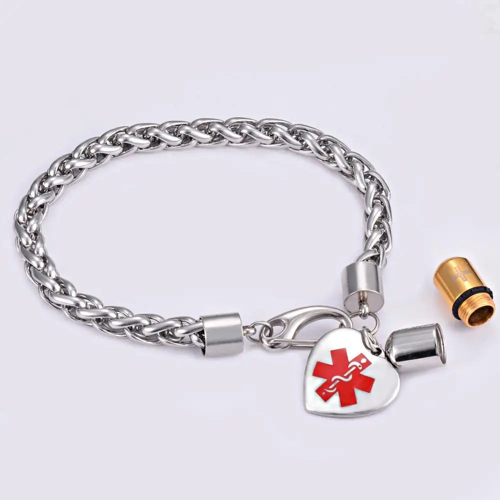 Stainless Steel Medical ID Bracelet for TYPE 1 Diabetes