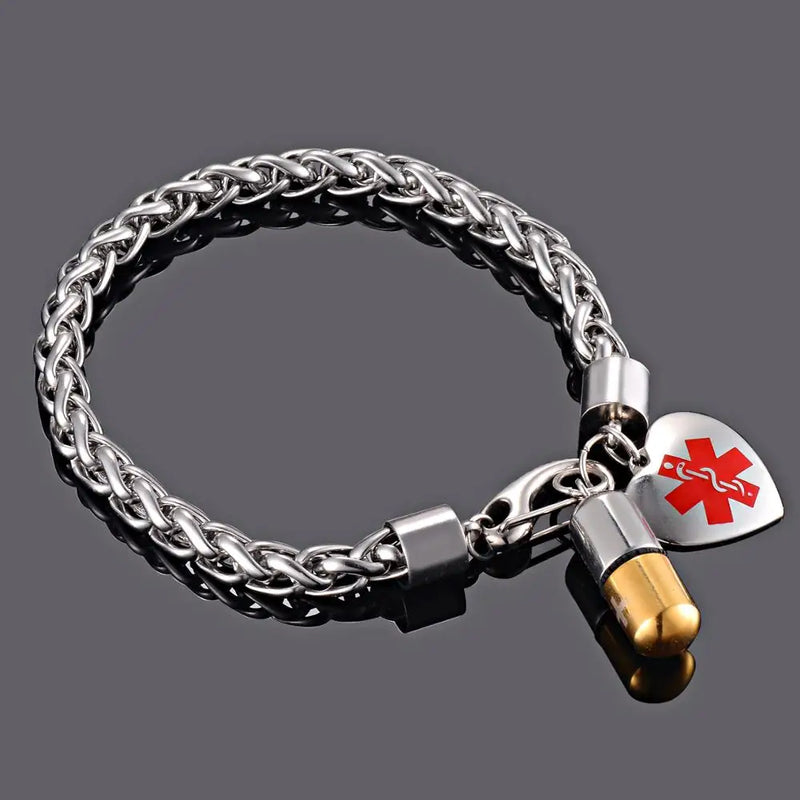 Stainless Steel Medical ID Bracelet for TYPE 1 Diabetes