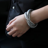 Waterproof Stainless Steel Magnetic Clasp Bracelet HipHop Cuff Bangle