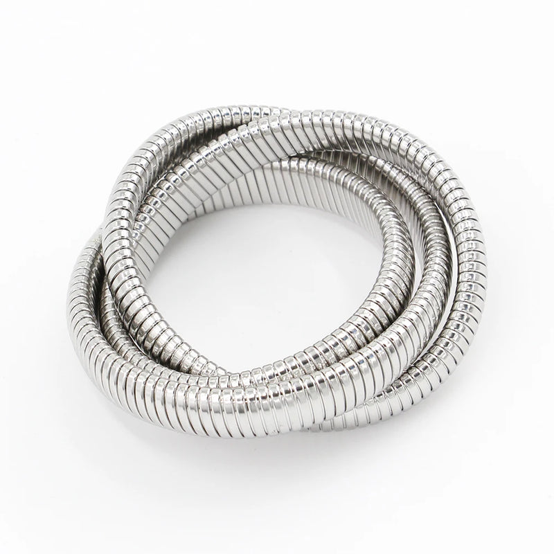 Waterproof Stainless Steel Magnetic Clasp Bracelet HipHop Cuff Bangle