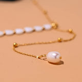 Waterproof Stainless Steel Choker Necklace Women Freshwater Pearl Shell