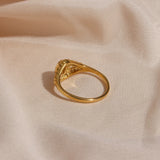 Waterproof Stainless Steel Hollow Pearl Rings for Women