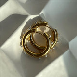 Waterproof Pearl Hoop Earrings PVD Stainless Steel Jewelry