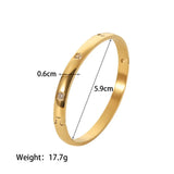 Waterproof Zircon Bracelet Stainless Steel 18K Plated Jewelry