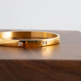 Waterproof Zircon Bracelet Stainless Steel 18K Plated Jewelry