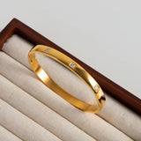 Waterproof Zircon Bracelet Stainless Steel 18K Plated Jewelry