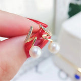 Wave Drop Earrings S Shape Silver 925 5.5-6mm for Women and Girls
