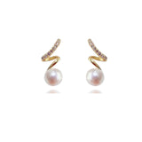 Wave Drop Earrings S Shape Silver 925 5.5-6mm for Women and Girls