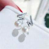 Wave Drop Earrings S Shape Silver 925 5.5-6mm for Women and Girls