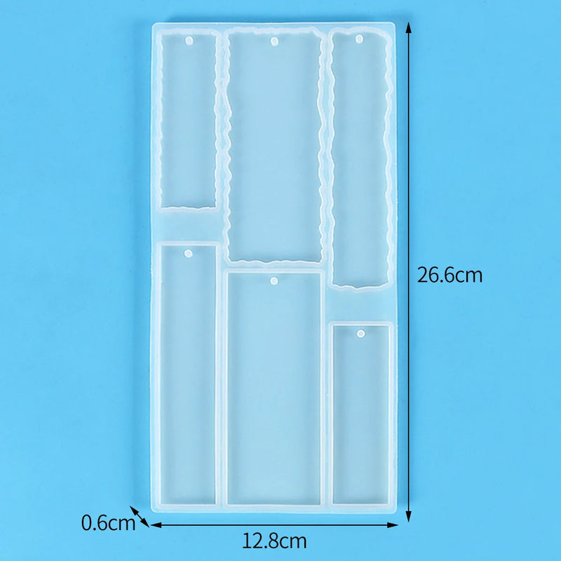 Wave Rectangle Bookmark Silicone Mold for UV Epoxy Resin Casting