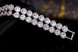 Wave S925 Silver 18K Platinum Zircon Bracelet Bridal Party Jewelry