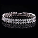 Wave S925 Silver 18K Platinum Zircon Bracelet Bridal Party Jewelry
