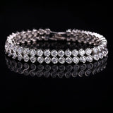 Wave S925 Silver 18K Platinum Zircon Bracelet Bridal Party Jewelry
