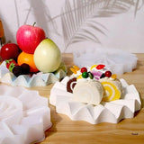Wave Shape Silicone Tray Mold with Drain Hole Round Fruit Dish Mold