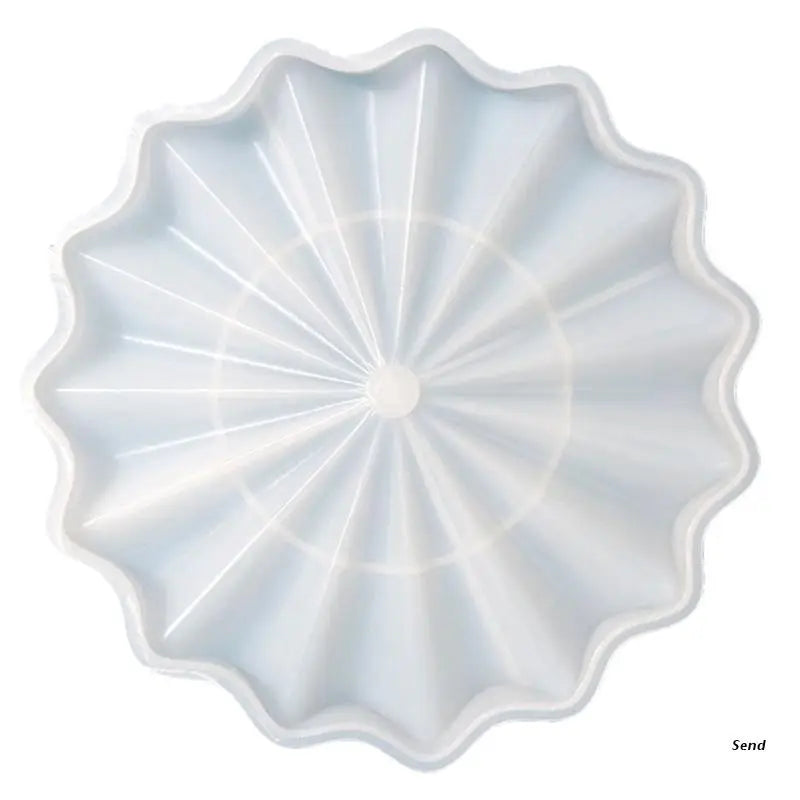 Wave Shape Silicone Tray Mold with Drain Hole Round Fruit Dish Mold