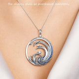 Wave Stone Pendant Necklace 925 Sterling Silver Ocean Gift