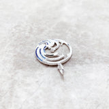 Wave Stone Pendant Necklace 925 Sterling Silver Ocean Gift