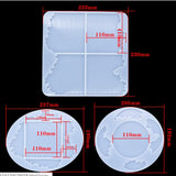 Wavy Coaster Round Oval Square Shaped Irregular UV Resin Molds Jewelry