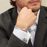 Minimalist Men Cuff Bangle, Stainless Steel Wave Bracelet, Gents Gift