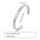 Minimalist Men Cuff Bangle, Stainless Steel Wave Bracelet, Gents Gift