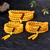 Wax Amber Chicken Oil Yellow Bracelet 108 Models for Men and Women
