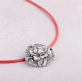 925 Silver Red Wax Rope Chain Women's Necklace