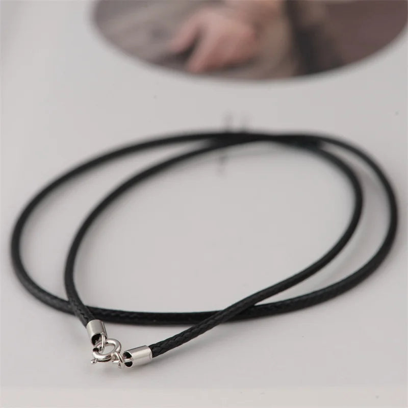 925 Silver Red Wax Rope Chain Women's Necklace