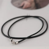 925 Silver Red Wax Rope Chain Women's Necklace