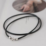 925 Silver Red Wax Rope Chain Women's Necklace