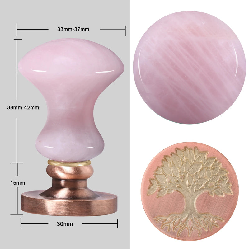 Rose Quartz Wax Seal Stamp for Decoration
