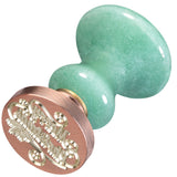 Green Aventurine Wax Seal Stamp for Invitations