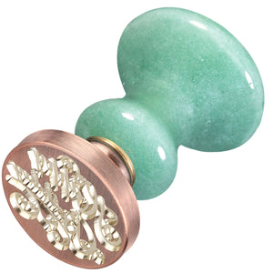 Green Aventurine Wax Seal Stamp for Invitations