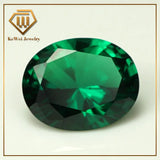 Green Nano Stone Synthetic Gem 50pcs Oval Wax Setting Fire 2*4mm-8*12mm