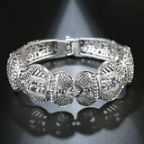 Boho Tibetan Silver Bangle Vintage Jewelry Ethnic Style Carved Pattern Bracelet