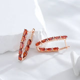 Wbmqda Full Zircon Drop Earrings 585 Rose Wedding Fine Jewelry