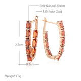 Wbmqda Full Zircon Drop Earrings 585 Rose Wedding Fine Jewelry