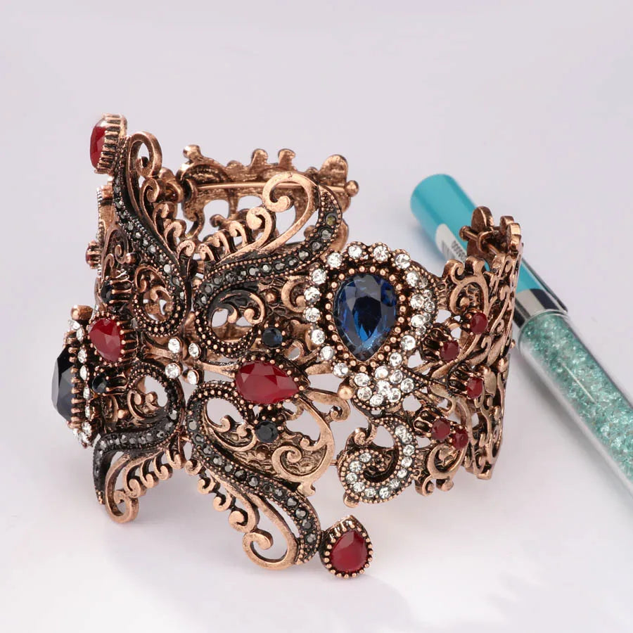 Vintage Crystal Antique Bangles for Women Boho Jewelry Gift