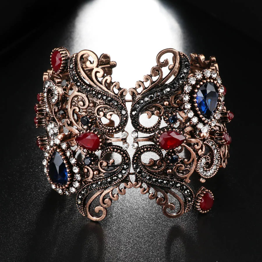 Vintage Crystal Antique Bangles for Women Boho Jewelry Gift