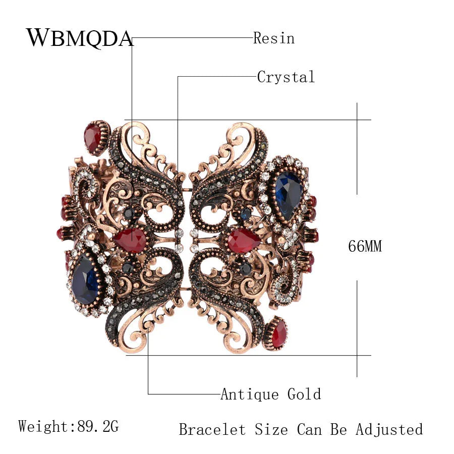 Vintage Crystal Antique Bangles for Women Boho Jewelry Gift